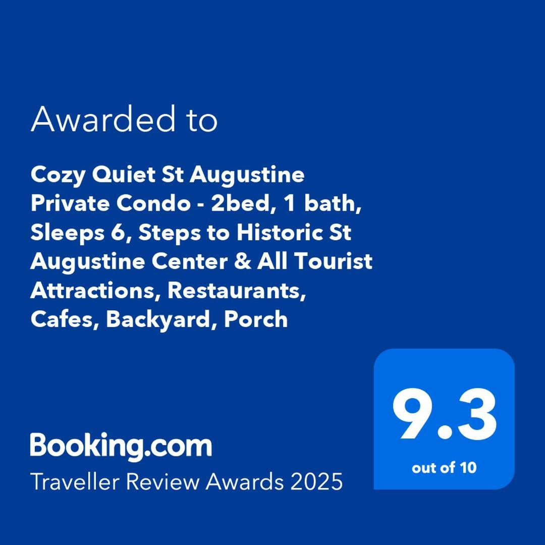 Cozy Quiet St Augustine Private Condo - 2Bed, 1 Bath, Sleeps 6, Steps To Historic St Augustine Center & All Tourist Attractions, Restaurants, Cafes, Backyard, Porch St. Augustine Zewnętrze zdjęcie